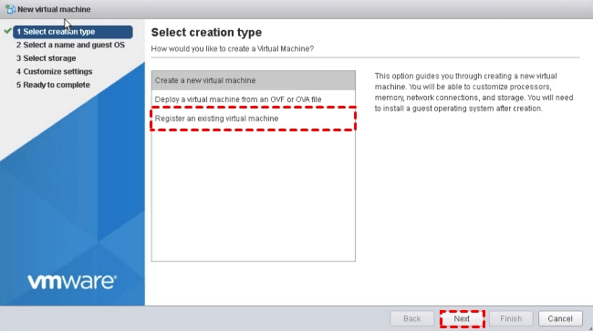 Vorhandene VM registrieren